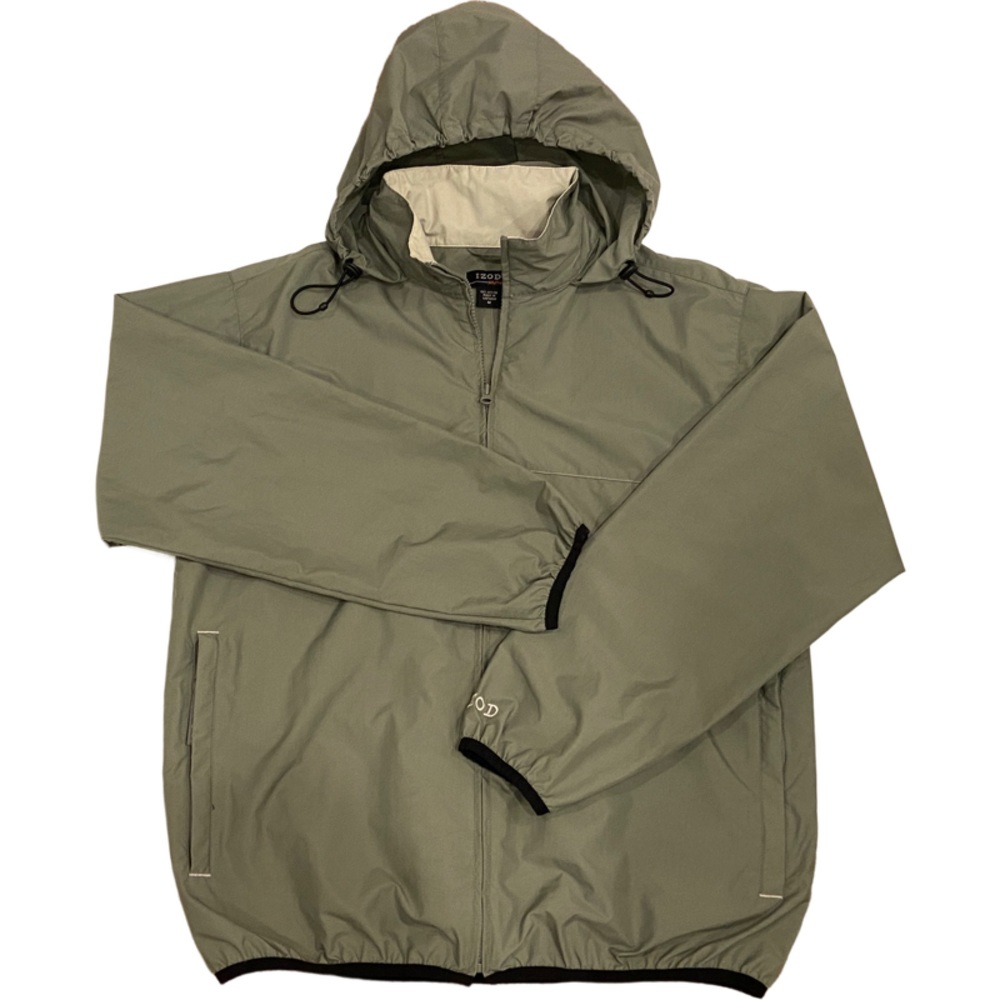 Izod XFG Packable Wind & Water Resistant Hooded Windbreaker Jacket Mens sz M